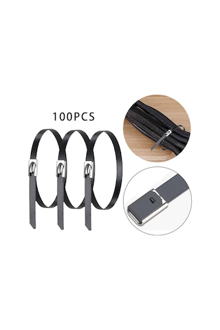 Homyl 100 Adet 304 Paslanmaz Çelik Kablo Bağları Sarma 4.6x100mm