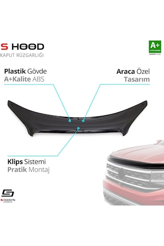 S-dizayn Fiat Doblo Abs Plastik Kaput Rüzgarlığı 2006-2011 A+kalite