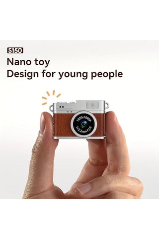 Meridiangoods A Brown Mini Retro Kamera 8gb Hafıza Kartlı Taşınabilir Fotoğraf Video Çekim Aygıtı