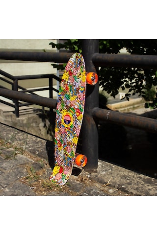 Işıklı Renkli Kaykay 55 CM Çok Renkli