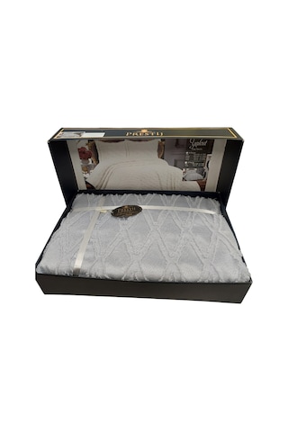 Prestij Puffy Yakut Çift Kişilik Yatak Örtüsü, Pike Örtüsü-gri Gri