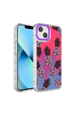 Apple Uyumlu iPhone 14 Plus Kamera Korumalı Renkli Desenli Sert Silikon Zore Korn Kapak