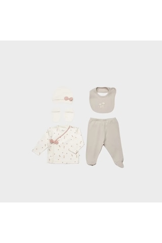 Melonika Sweet Lady 5 Parça Hastane Çıkış Seti Light Beige Çok Renkli