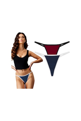 Yohannesclub, Kadın, Thong String, Nazik Lastik Yapısı, Rahat Kesim Bordo