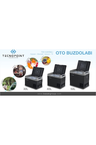40 Lt Araç İçi Oto Buzdolabı 12/24 Volt Yeni Model Tek Kapak