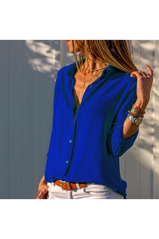 Modasize Dokuma Viskon Kumaş Efsane Gömlek Saks Mavisi