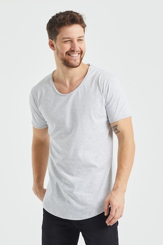 Tarz Cool Pis Yaka T-shirt Gri