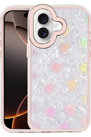 Newface Apple iPhone Uyumlu 16 Lumi Desenli Kapak - Pembe Diğer