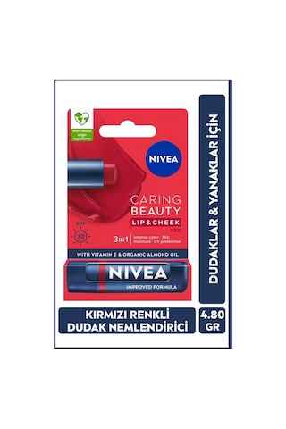 Nivea 3'ü 1 Arada Nemlendirici Dudak Bakım Kremi Red 4.8 G