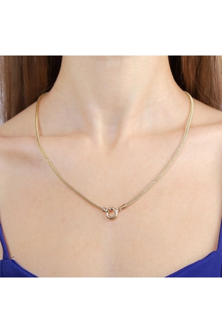 14 Ayar Kafes Altın Zincir 50 Cm