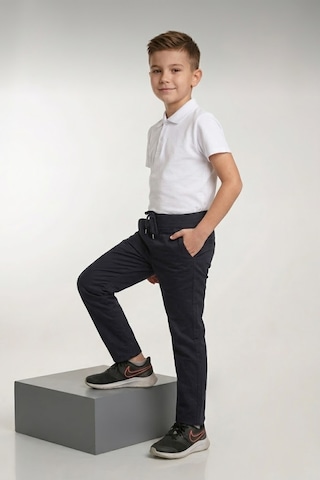 Nacar Store Okul Pantolonu Lastikli Ribana Bel Kanvas Çocuk Pantolonu Okula Dönüş Lacivert