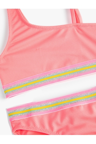 Koton Bikini Takımı Fırfırlı Tek Omuz İnce Askılı Pembe 3skg00021bm 3SKG00021BM260 Pembe