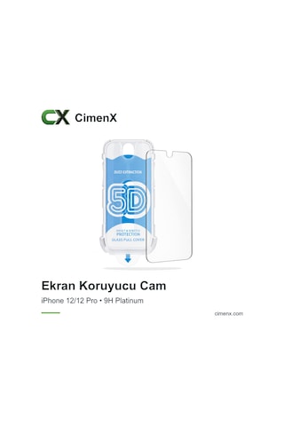 Apple iPhone Uyumlu 12 / 12 Pro - 9h Platinum Glass Full Cover Montaj Aparatlı Ekran Koruyucu Cam