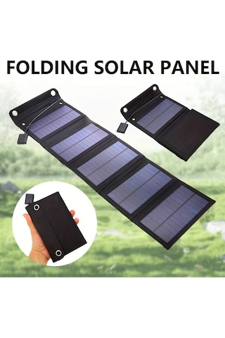 Elmpaly 60w Katlanır Usb Portlu Güneş Panel Şarj Cihazı Seyahat Kamp Çanta Telefon Laptop Fan