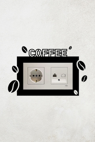 Coffee Kahve Tasarım 2li Dekoratif Priz Çerçevesi İç Ölçü 15,5x8,4 Cm Ev Dekoru - Kahve Kosesi