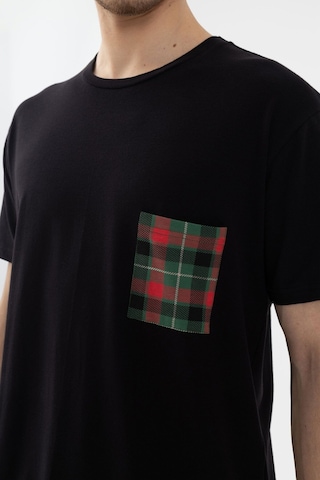 Erkek Kısa Kollu Pamuklu Ön Cep Detaylı Yeşil - Kırmızı Ekose Desenli Pijama Takımı Ke30304.34 Yeşil