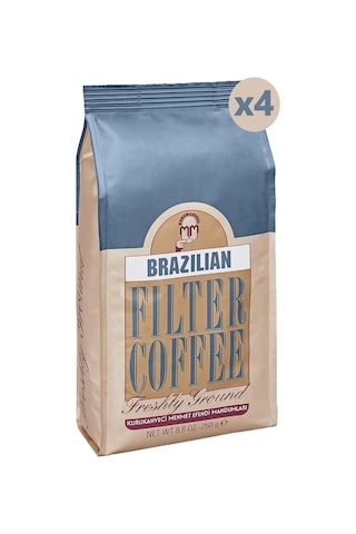 Kurukahveci Mehmet Efendi Brazilian Filtre Kahve Öğütülmüş Folyo Ambalaj 4 x 250 G