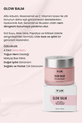 W-lab Cosmetics 4 Etkili Makyaj Balmı Nem,baz,ışıltı Ve Parlaklık Glow Balm 50 Ml