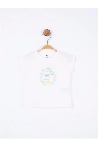 Nk Kids Kız Bebek Time Yazılı Pamuklu Tshirt-11896 Ekru