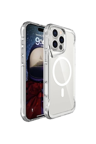 Zore Apple Uyumlu iPhone 16 Pro Max Kılıf Msra Magsafe Şarj Özellikli T-max Magsafe Kapak-şeffaf Şeffaf