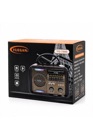 Şarjlı - Nostalji Bluetooth İbreli Fm Radyo Mp3 Usb - Tf Player Speaker Pl-4702 5250