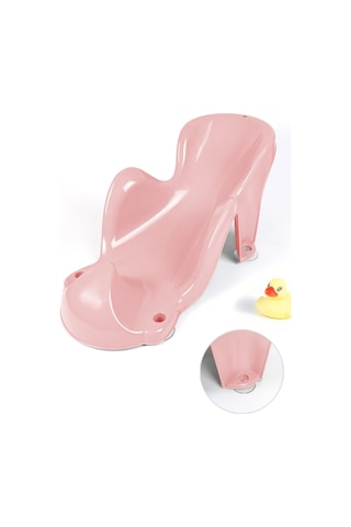 Vakum Kaymaz Tabanlı Bebek Yıkama Banyo Aparatı Bebek Yıkama Koltuğu Küvet Oturak Pembe