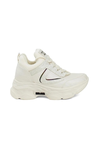 Guja 24k302 Kadın Yüksektaban Sneaker Yürüyüş Ayakkabıs-bej Bej