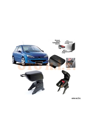 Peugeot 206  Uyumlu Kol Dayama Ve Kolçak Sürgülü Bardaklıklı Ayar