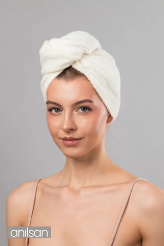 %100 Pamuk Bej Havlu Bone Saç Kurutma Bonesi Kafa Havlusu Duş Banyo Bonesi Islak Saç Kurulama Bone Bej