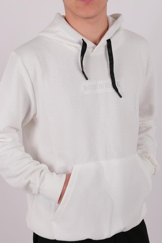 Five Pocket Fp24b2124 Erkek Kapşonlu Kanguru Cepli Sweatshirt Off White