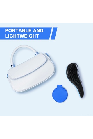 Yifomall Renkli Saç Tarak Seti: Masajlı, Dolaşmayı Önleyen Plastik Tarak Ve Aynalı Kombinasyon - Mavi