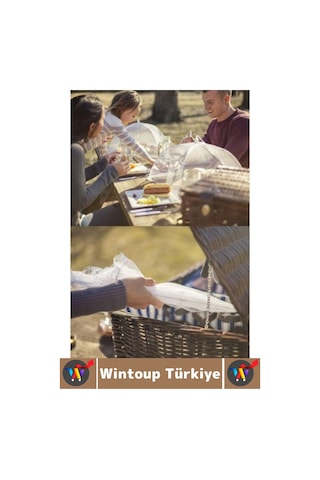 Kamp Piknik Outdoor Rüzgar Toz Sinek Böcek Koruyucu Katlanabilir Pratik Tül Yemek Koruma Şemsiyesi Çok Renkli