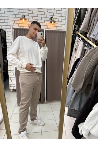 Tuba Toptaş Pike Jogger Pantolon Bej