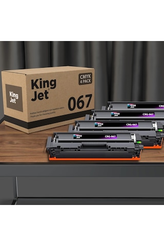 Kingjet Canon Uyumlu Crg-067 Standart Kapasiteli 4 Renk Takım Toner Çipli Mf655, Mf657