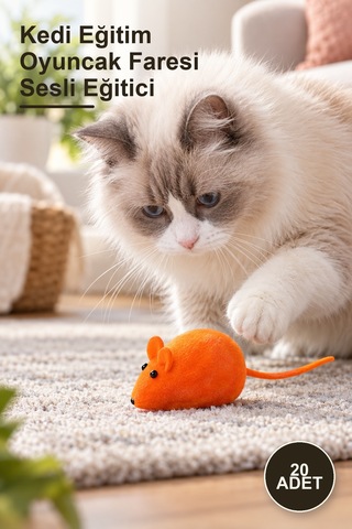 20 Adet Kedi Eğitim Oyuncak Faresi Sesli Eğitici