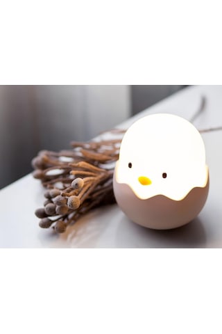 Çocuklar için Civciv Tasarımlı Silikonlu USB Şarj Edilebilir LED Gece Lambası Çok Renkli