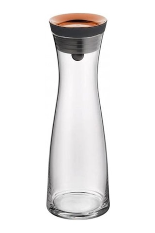Basic Cam Su Sürahisi, 1 L, Kapaklı, Silikon Kapaklı, Akıllı Kapak Teknolojisi, Bakır