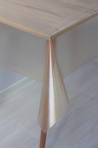 Pvc Şeffaf Simli Silinebilir Masa Örtüsü 005 Altın