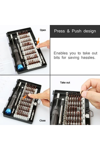 Tornavida Seti, 60'ı 1 Hassas Manyetik Sürücü Biti Profesyonel Elektronik Onarım Aracı Kiti