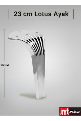 Lotus Koltuk Yatak Odası Tv Ünitesi Konsol Ve Sehpa Ayağı 23 Cm Krom Krom