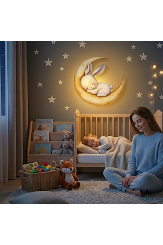 Missidea Ayda Uykucu Tavşan Lamba Beyaz - Bej