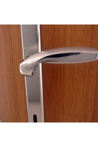 Zümrüt Kapı Kolu Nikel Saten Aynalı