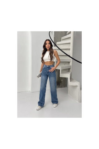 Bluemarlin Tint İşlemli Yüksek Bel Straight Denim Pantolon Tint İşlemli