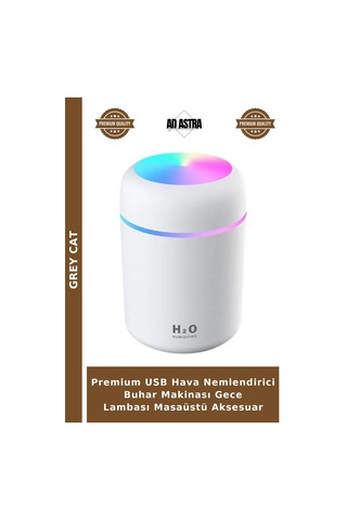 Premium Usb Hava Nemlendirici Buhar Makinası Gece Lambası Masaüstü Aksesuar