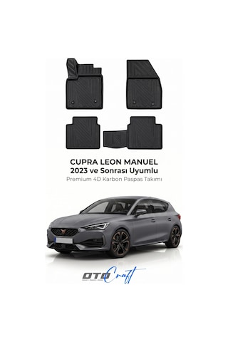 Otocraft Cupra Leon Manuel 2023+ Araca Özel 4d Karbon Oto Paspas Havuzlu Tam Set