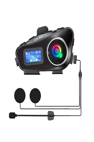 Q58- Max Ipx6 Su Geçirmez Sd Kartlı Siri Destek Eq Ses İnterkom Kask Kulaklığı