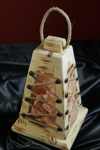 Tuzcu Kenan Himalaya Piramit Tuz Lambası İp Detaylı 20 X 28 Cm