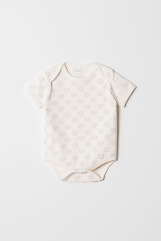 Hafy Baby 3 Lü Zarf Yaka, Kısa Kollu, Bebek Zıbın Takımı / Body Bej - Krem