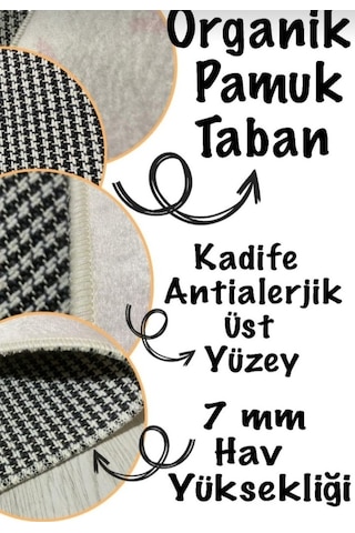 Kitchen Yazılı Gri, Kaymaz, Pamuk Dokuma Mutfak Halısı