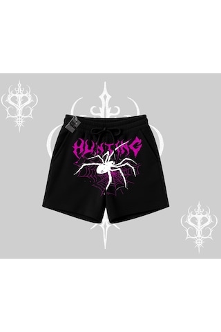 Tarzsokak Beyaz Şort Autumn Spider Siyah